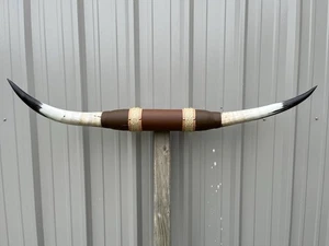 MOUNTED STEER HORNS 4 feet 9 Inch LONGHORN POLISHED MOUNT BULL COW - Picture 1 of 3