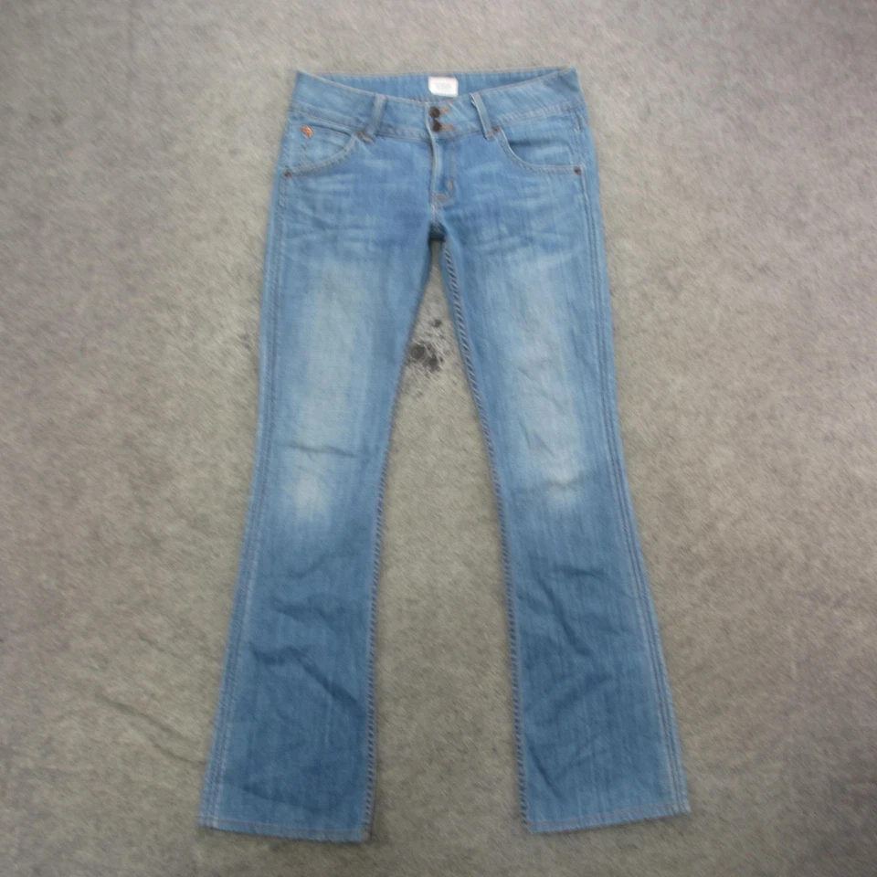 Pantalones de mezclilla Hudson para mujer 28 azules corte bota tiro bajo solapa bolsillo hechos en EE. UU. elásticos Foto 1 de 4