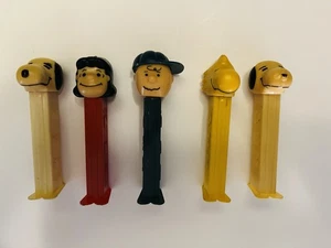 Vintage Peanuts Pez Spender 5er Set Charlie Brown, Lucy, Snoopy, Woodstock - Bild 1 von 4