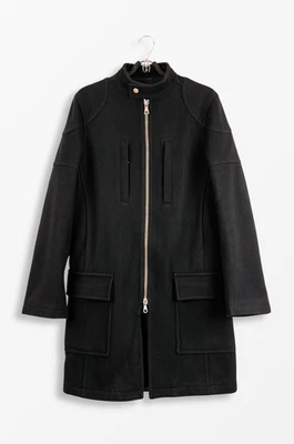 Dsquared² Black Wool Moto Field Coat IT48 Made in Italy - Size IT48 - Image 1 of 4