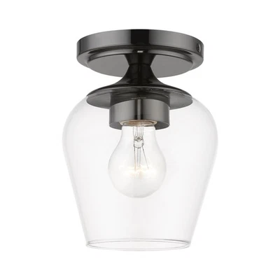 Livex Lighting 46720 Willow 6"W Flush Mount Ceiling Fixture - Black - Image 1 of 4