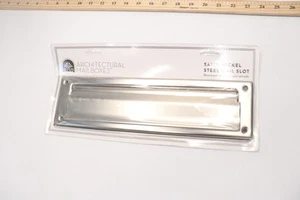 Architectural Mailboxes Mail Slot Accessory Satin Nickel MS00SNAM - Picture 1 of 4