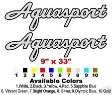 2 Color Classic Aquasport Boat Decals 9"x33"