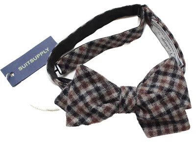 SUITSUPPLY Check Pink Bow Tie Men's ONE SIZE Wool Silk Adjustable Tied Formal - Image 1 of 4