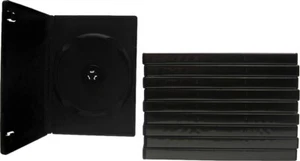 (10) Black Empty Standard Replacement Single DVD Cases Boxes 14mm Disc #DVBR14BK - Bild 1 von 2