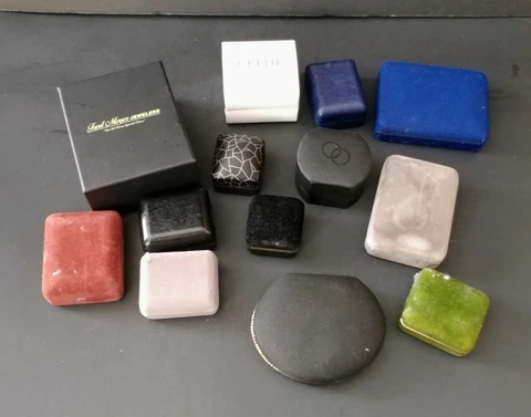 13 Jewelry Store Display Velvet Jewelry Hard Top Display Storage Boxes  Empty Cover