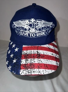 Sombrero ajustable de motociclista americano LIVE TO RIDE - Imagen 1 de 6
