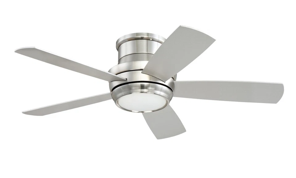 Craftmade 44" Tempo Hugger Brushed Nickel LED Light Remote Ceiling Fan - Image 1 of 2