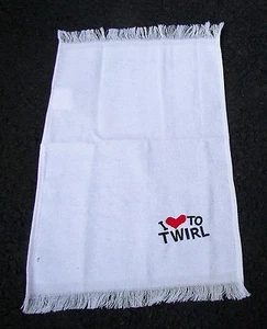 TWIRLER TOWEL I HEART BATON WHITE RED HEART BATON TWIRLING TWIRLER SWEAT TOWEL - Picture 1 of 1