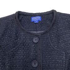 VTG Pendleton Women’s Black Wool Blend Cropped Blazer Jacket Size 12