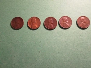 Lincoln Wheat Cents 1944, 1952 D, 1956 D, 1957 D, 1958 D. - Imagen 1 de 6