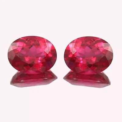 Natural Ruby Red 70 Ct Mozambique Oval Cut Certified Loose Gemstone Pair - Image 1 of 4