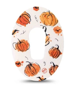 ExpressionMed CGM Tape - WATERPROOF PUMPKIN DESIGN G6 ADHESIVE PATCH - Picture 1 of 3