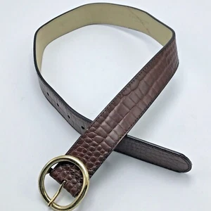 CINTURA Etienne Aigner Expresso marrone mocassino pelle di coccodrillo misura small larghezza 1,5" - Foto 1 di 12