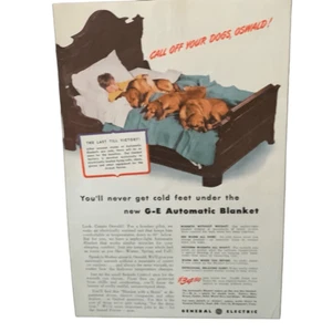Vintage 1942 General Electric GE Automatic Bkanket Ad Advertisement - Picture 1 of 4