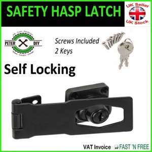 SICHERHEIT SELBSTVERRIEGELUNG HASP Heftschlüssel für Garagenschuppen Scheunentür Schrankschloss - Bild 1 von 3