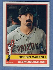 2025 Topps Heritage Corbin Carroll Alternate Cartoon #232 Diamondbacks SP - Picture 1 of 2