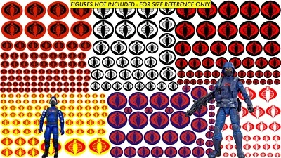 GI JOE COBRA DECALS FOR 3.75” SCALE OR 6” COBRA CLASSIFIED FIGURES - Image 1 of 2