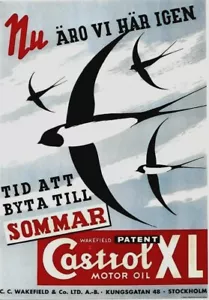 Original vintage poster CASTROL MOTOR OIL SWALLOWS c.1950 - Picture 1 of 1