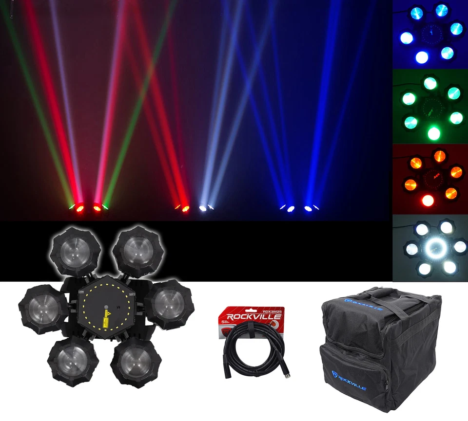 Chauvet DJ Helicopter Q6 DMX Rotating Dance Floor Effect Light+Carry Bag+Cable - Image 1 of 4