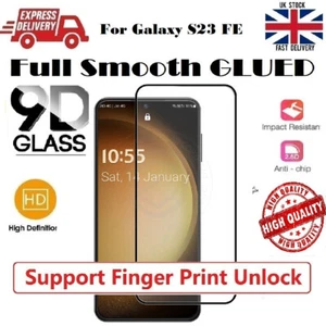 Samsung Galaxy S23 FE Full Glued Screen Guard Saver Fingerprint Recognition On - Picture 1 of 7