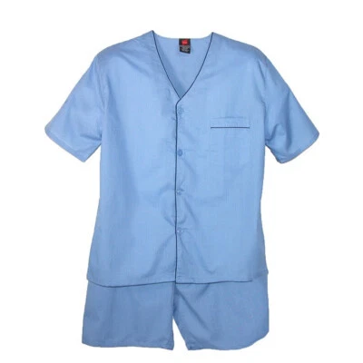 Conjunto de pijama tejido clásico de pierna corta de manga corta pequeño Hanes para hombre Foto 1 de 4