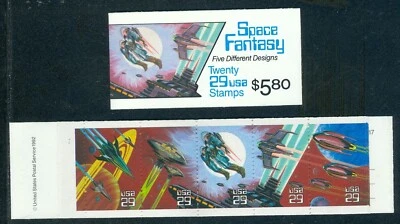 US 2741-2745 BK207 Space Fantasy, Complete Booklet/20, MNH, 93 date on cover-ink - Image 1 of 2