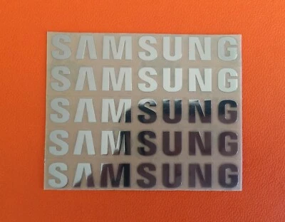 5 piezas Pegatina para SAMSUNG Etiqueta Pegatina Insignia Logo 30mm x 6mm Color Cromo Foto 1 de 2