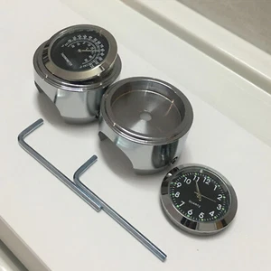 7/8" oder 1 Zoll Motorrad Lenkeruhr + Thermometer 25mm / 22mm - Bild 1 von 4