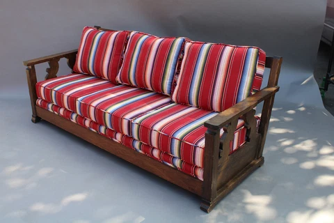 Original  Monterey Style Spanish Revival Sofa With New Upholstery 14789 Cover