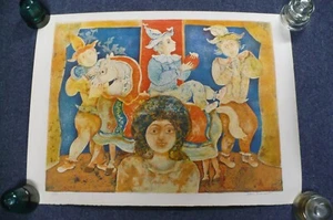 Sakti Burman, Saltimbanques, Lithographie, vom Künstler mit Bleistift signiert/nummeriert - Bild 1 von 10