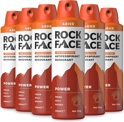 WCP.ME LTD Rockface Power Antiperspirant for Men, Deodorant Spray, 48 Hour Protection, Of