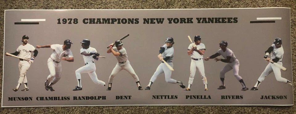 1978 NEW YORK YANKEES Poster MLB Sports Action Photo Jackson Munson Rivers  - Image 1 of 1
