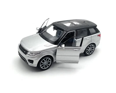 Model Car Range Rover Sport SUV 1:34-39 Silver Miniature Vehicle - Image 1 of 4