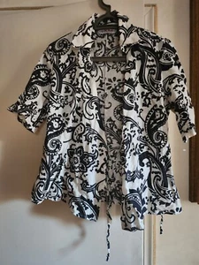 Camicia Donna Manica Corta Lino E Cotone Firmata L'altra Donna Tg IV - Foto 1 di 6