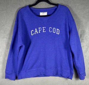 CUFFYS Sweatshirt Women's XL Cape Cod MA Royal Blue Cotton - Picture 1 of 5