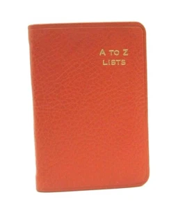 Address Book A TO Z LISTS 3x4" MINI Leather Cover Post Miniatures Orange - Picture 1 of 5