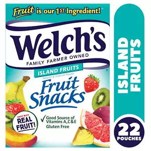 Fruit Snacks Made with Real Fruit, Island Fruit, 0.8 oz, 22 Count - Picture 1 of 6