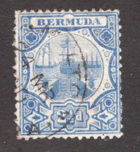 1906-10 Bermuda Sc# 38 - 2½d blue - Sailing ship in dry dock. Used Cv$9.50 - Picture 1 of 1