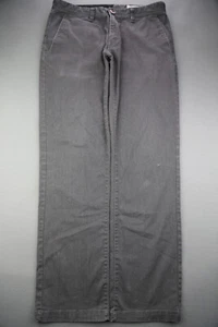 Pantalones chinos delanteros planos Volcom para hombre gris recto elástico talla 34 (MSR 35x32) - Imagen 1 de 10