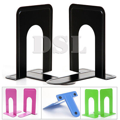 4 Pairs From £9.89 Heavy Duty Metal Bookends Book Ends 7.5'' Office Stationery • 10.99£