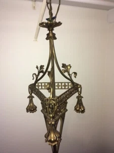Authentic  Antique Art Nouveau Bronze Light Fixture Circa 1900- PRICE REDUCED! - Picture 1 of 24