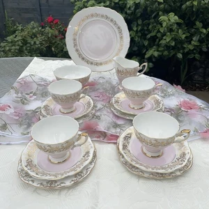 Royal Standard Pink & Gold Afternoon Tea Set VGC - Picture 1 of 9