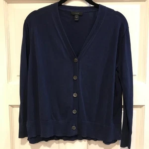 J. Strickjacke Rundhals blau Button Down V-Ausschnitt Langarm Damen XS - Bild 1 von 5