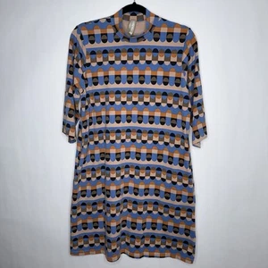 Mata Traders Damen Jerseykleid Eve Retro Print Glockenärmel Größe M - Bild 1 von 6