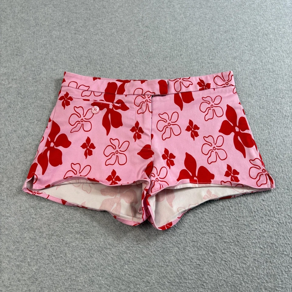 Pantalones Cortos Bebe Booty De Colección Mujeres 4 Rosa Floral Tiro Bajo Elastizados Calientes EE. UU. Y2K Foto 1 de 4