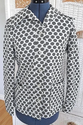 Vintage Leisure Suit Shirt 38 Gray Black Geometric Polyester Cosplay - Image 1 of 4