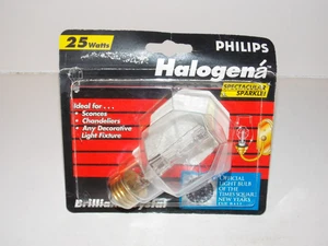 New Sealed Philips Halogena  Brilliant Crystal 25 Watt Light Bulb BC25CP19 120V - Picture 1 of 12