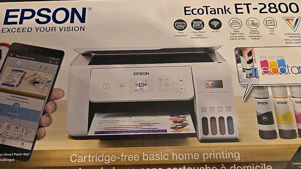 Epson EcoTank ET-2800 Color Inkjet All-In-One Printer - White- - Image 1 of 1
