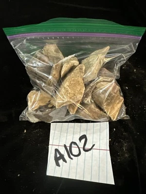 Artefactos nativos americanos cincelados Chert y artefactos rotos Lake Blackshear A102 Foto 1 de 4